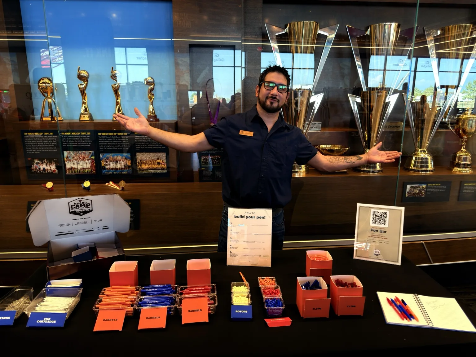 Colorful components at the BLP Brand Camp 2026 build-your-own pen station