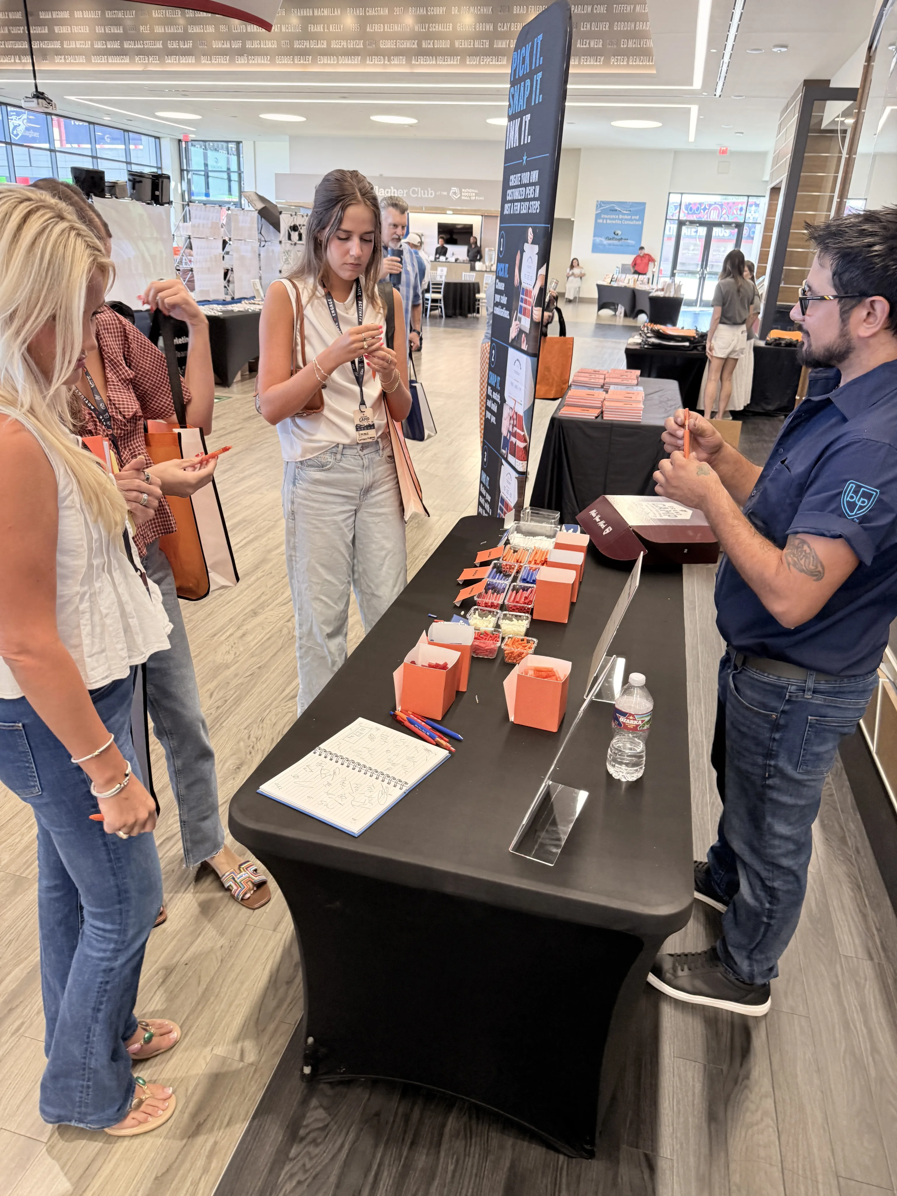 Guests choosing components and building pens at BLP Brand Camp 2026